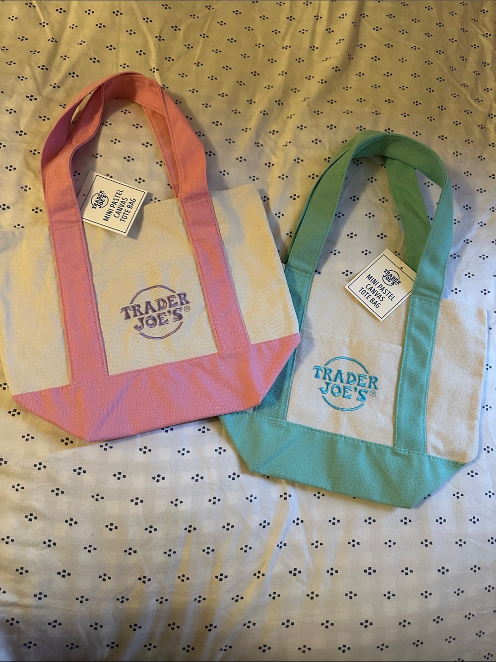 Trader Joe's Mini Canvas Tote - Pink or Mint